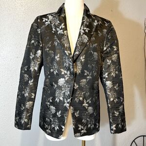 Zanella women’s floral brocade single button jacket/ blazer size 10